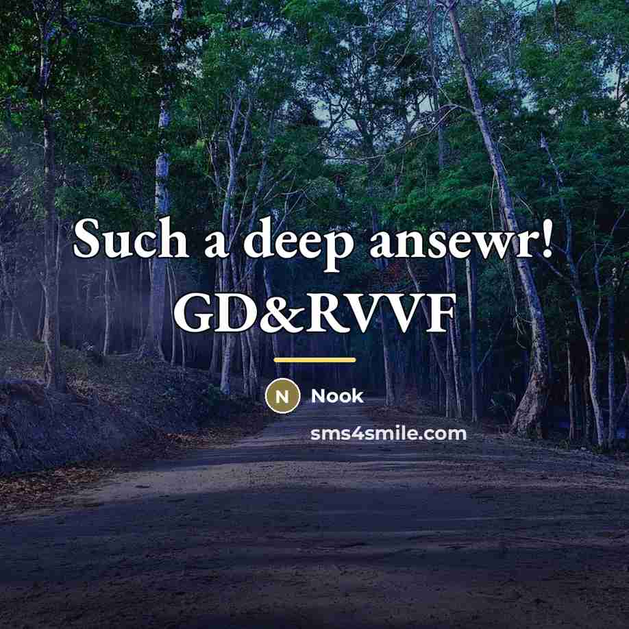 “Such a deep ansewr! GD&RVVF…” quote by Nook