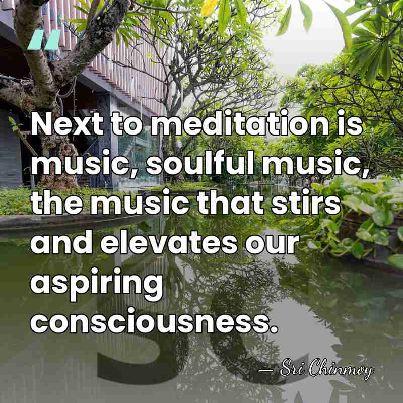 Next to meditation is music, soulful music, the music that stirs and&hellip; - Sri Chinmoy