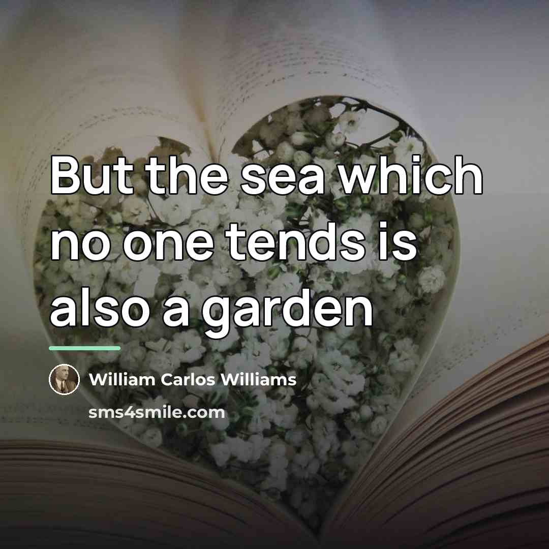 “But the sea which no one tends is also a…” quote by William Carlos Williams