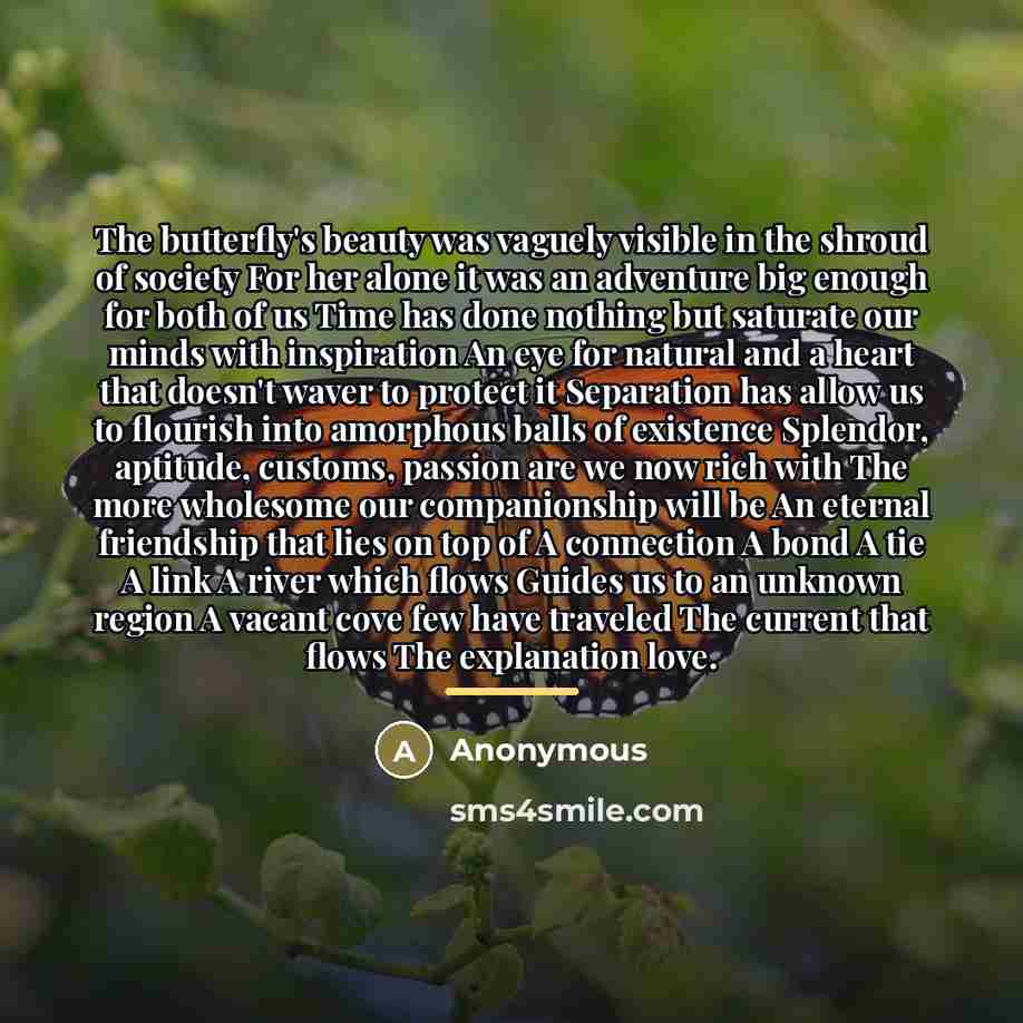 “The butterfly's beauty was vaguely visible in the shroud of…” quote by Anonymous