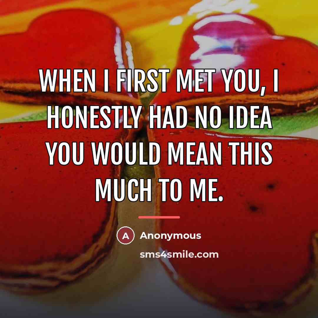 “When I first met you, I honestly had no idea…” quote by Anonymous