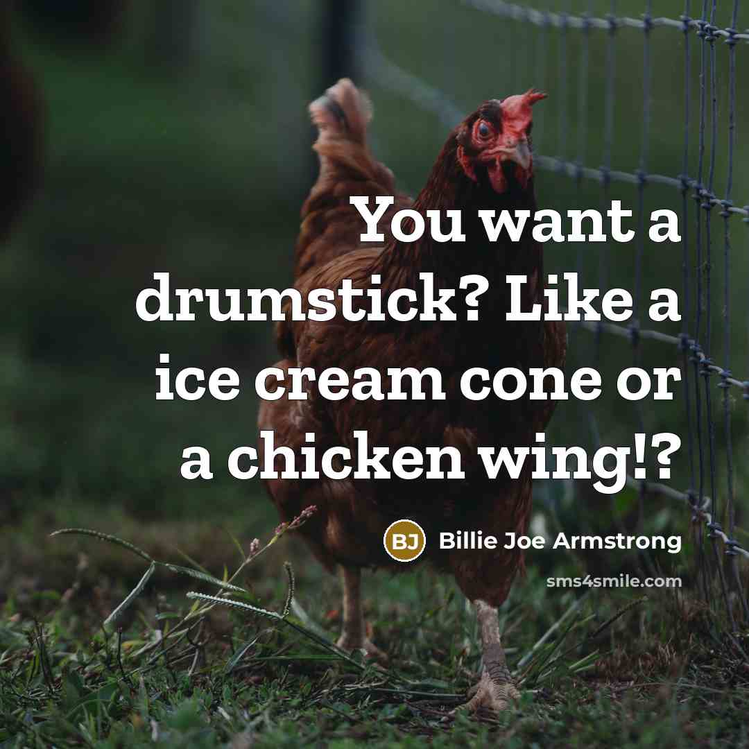 “You want a drumstick? Like a ice cream cone or…” quote by Billie Joe Armstrong