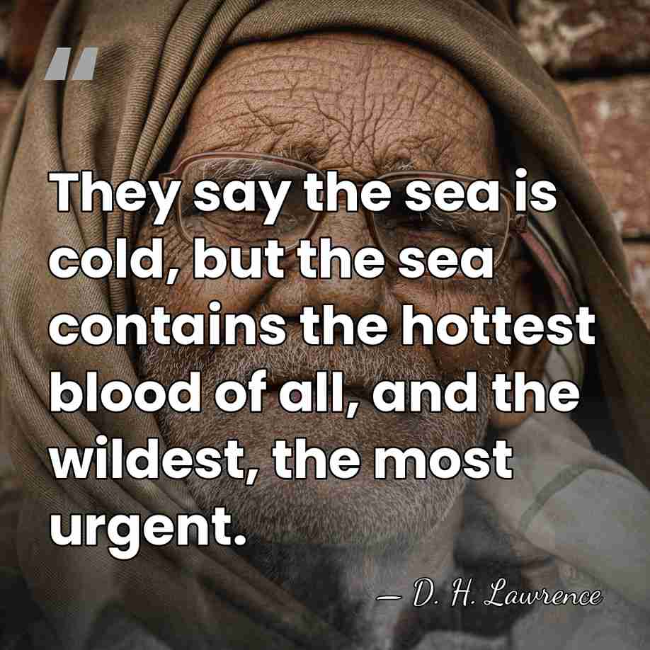 They say the sea is cold, but the sea contains the hottest&hellip; - D. H. Lawrence