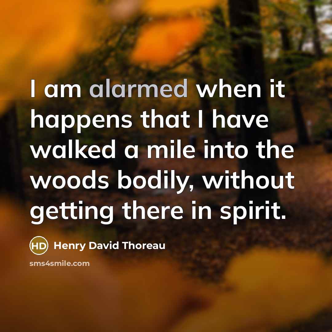 “I am alarmed when it happens that I have walked…” quote by Henry David Thoreau