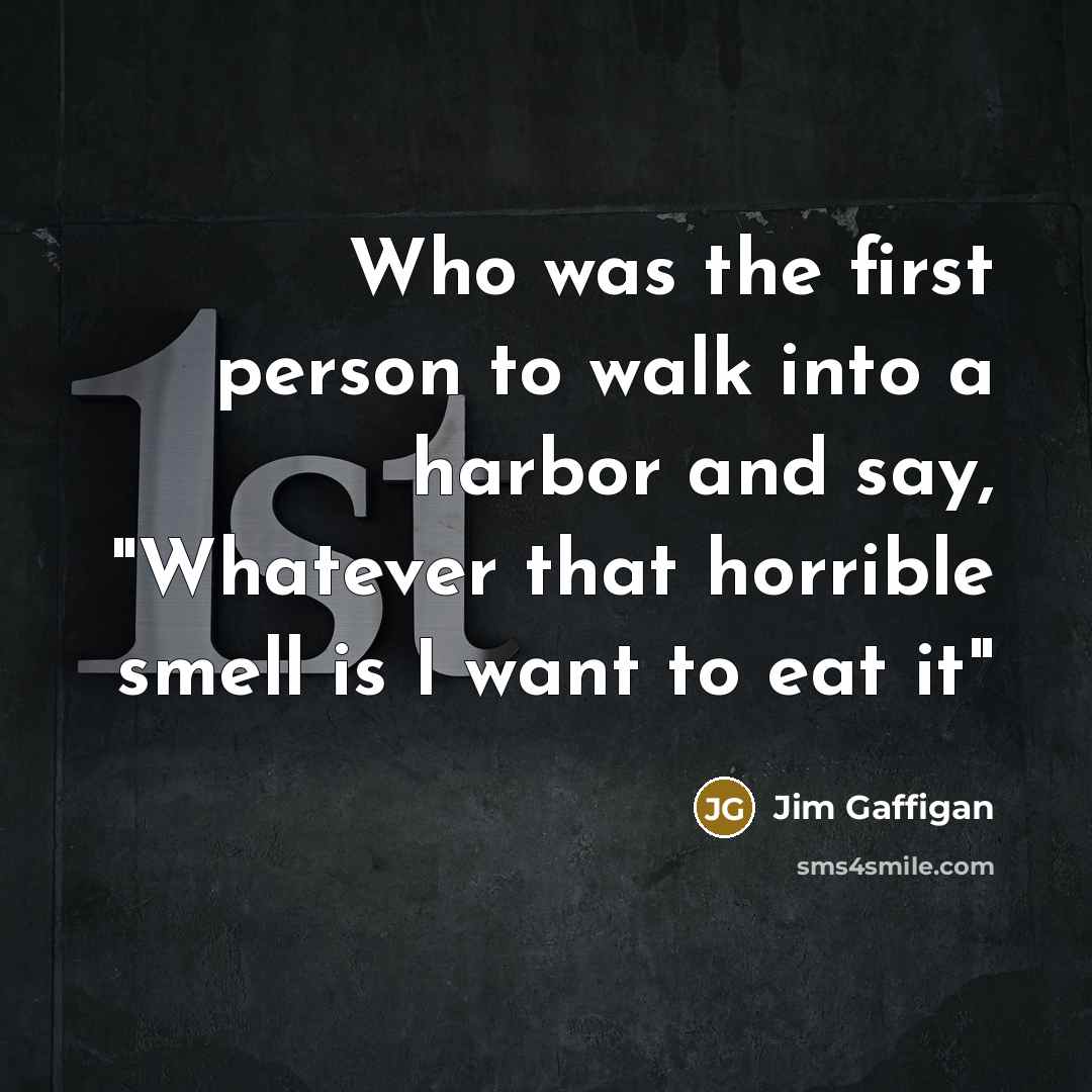 “Who was the first person to walk into a harbor…” quote by Jim Gaffigan