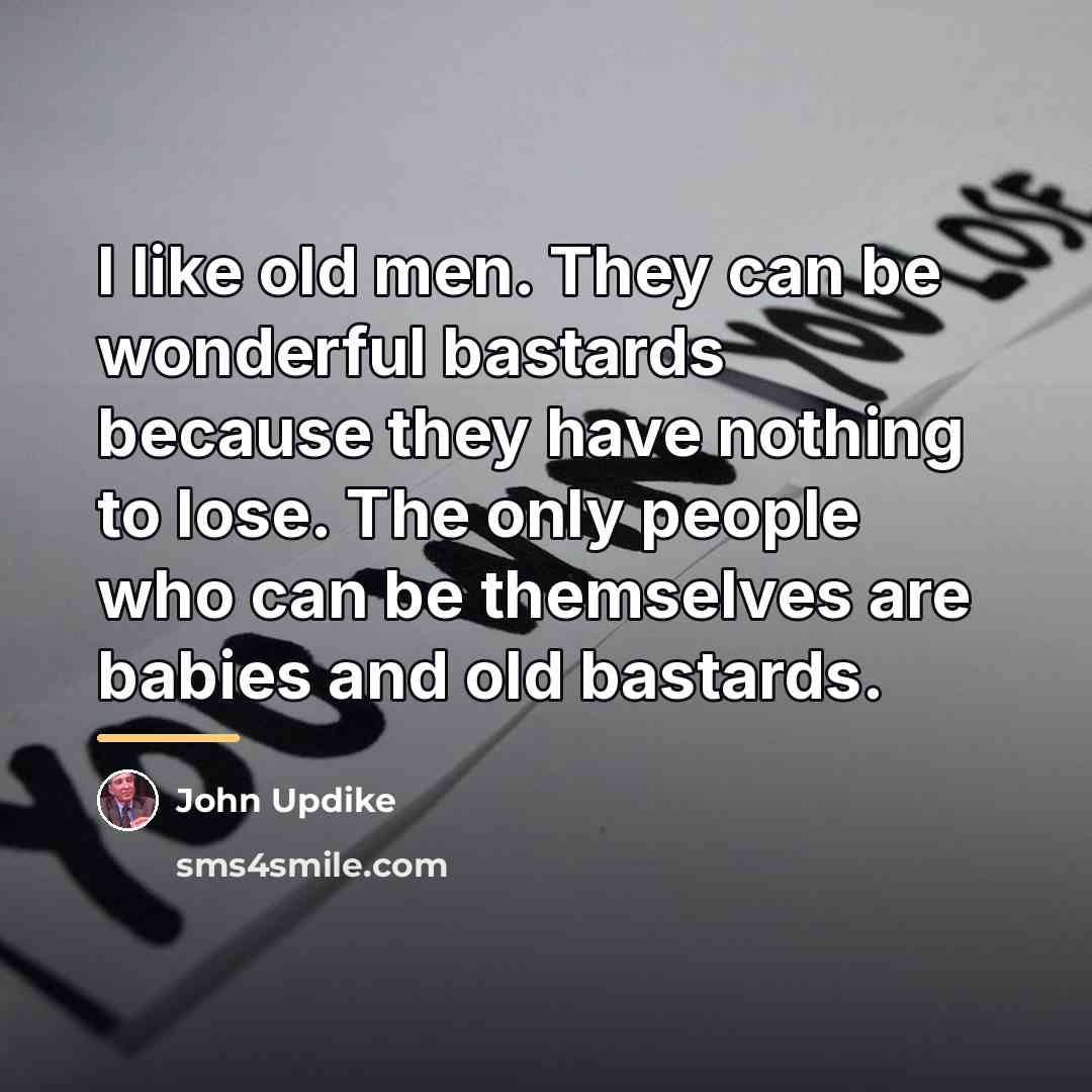 “I like old men. They can be wonderful bastards because…” quote by John Updike