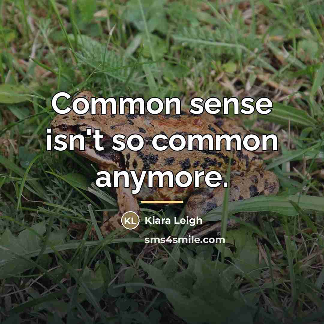 “Common sense isn't so common anymore.…” quote by Kiara Leigh