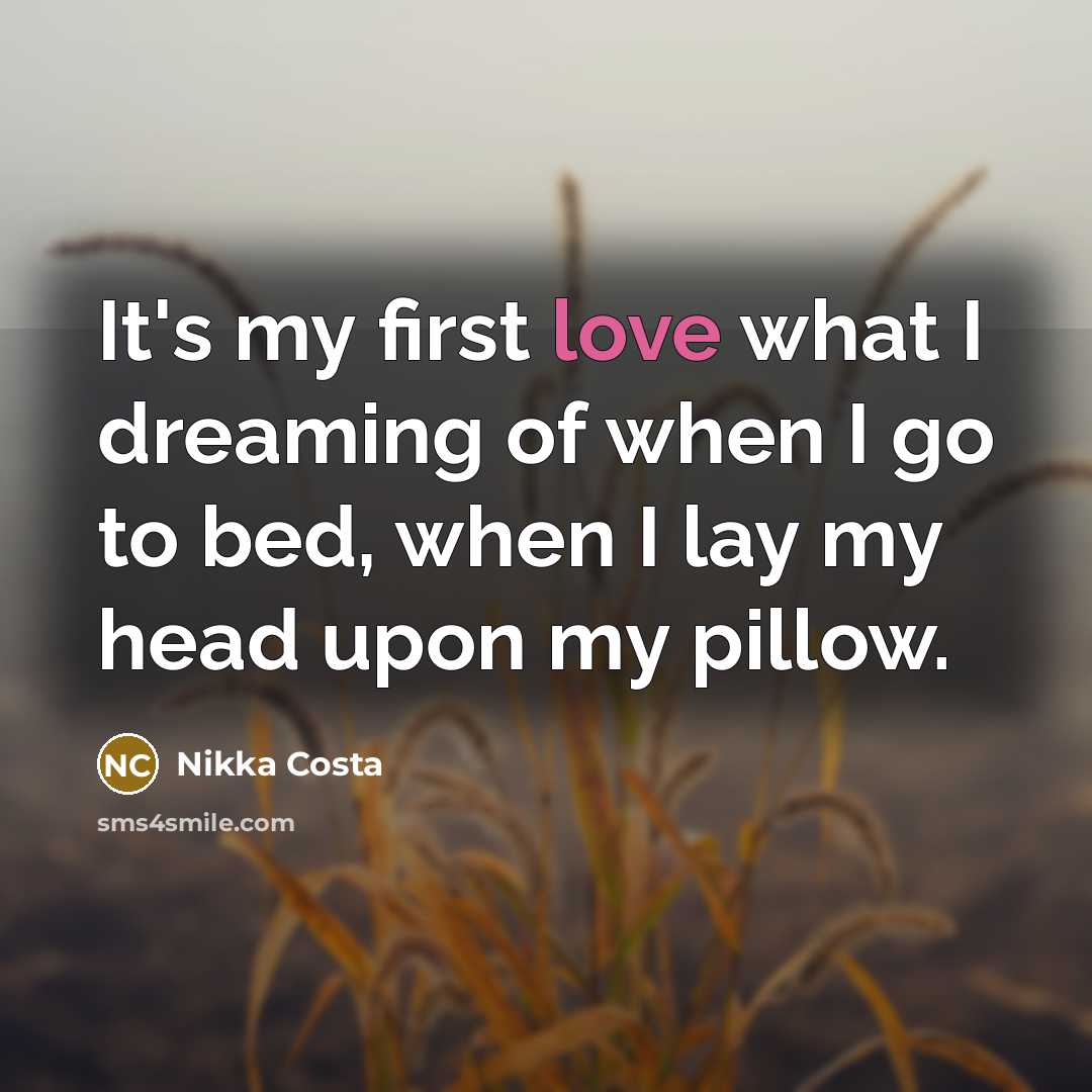 “It's my first love what I dreaming of when I…” quote by Nikka Costa