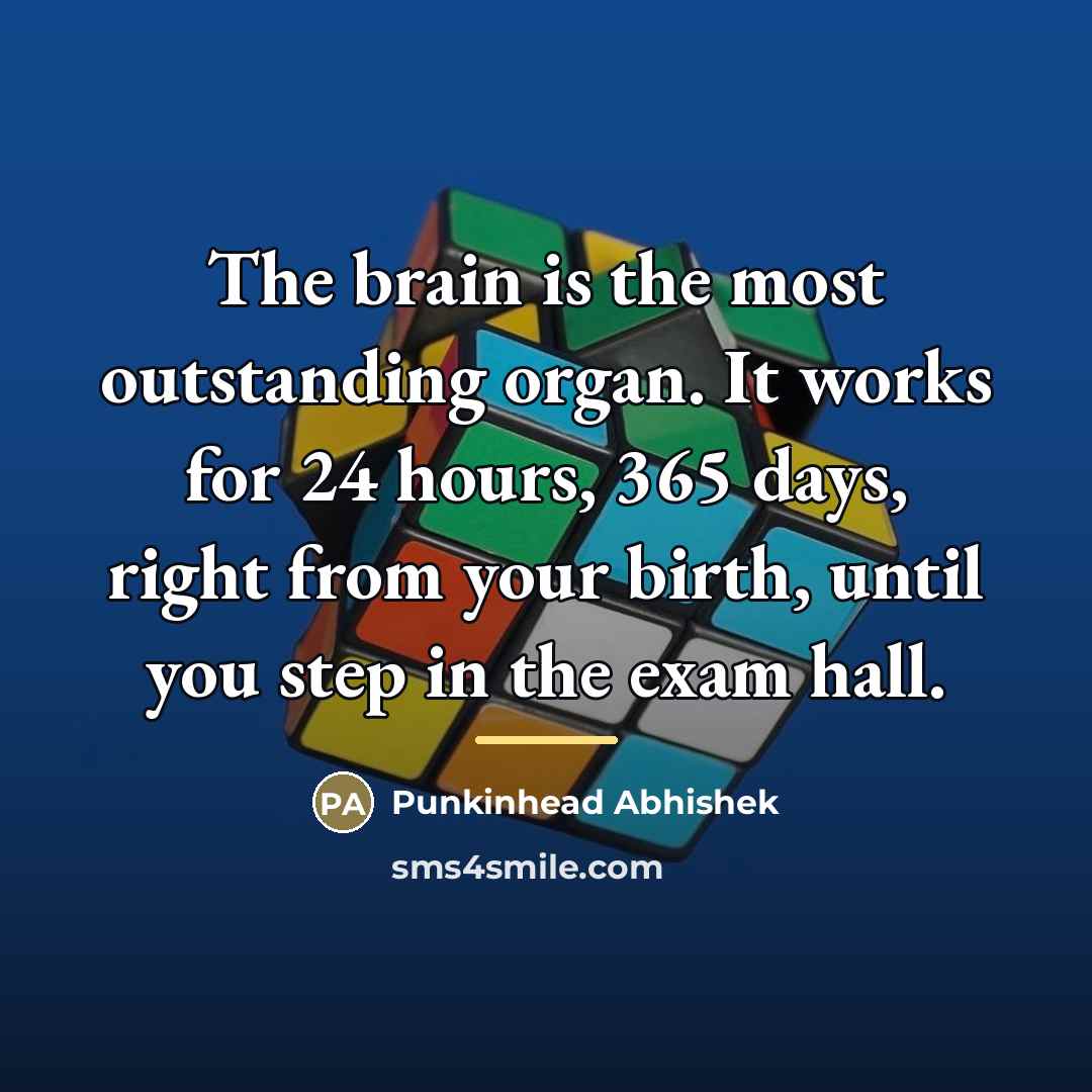 “The brain is the most outstanding organ. It works for…” quote by Punkinhead Abhishek