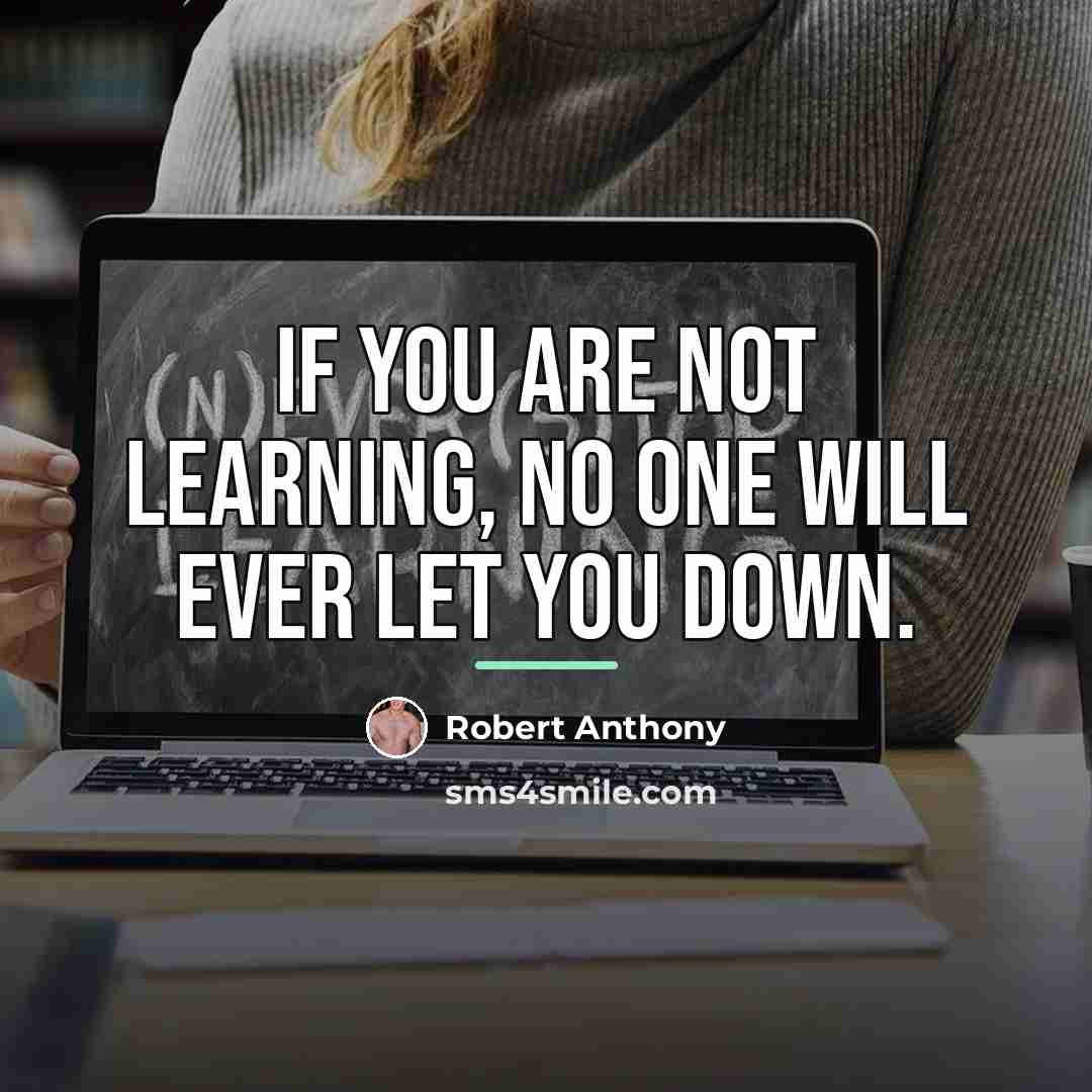 “If you are not learning, no one will ever let…” quote by Robert Anthony