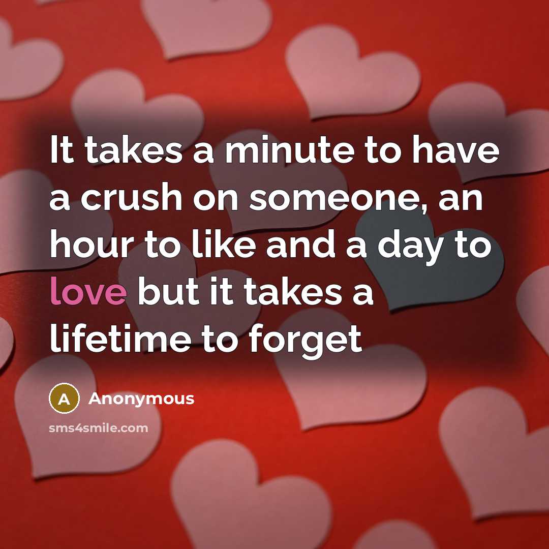 “It takes a minute to have a crush on someone,…” quote by Anonymous