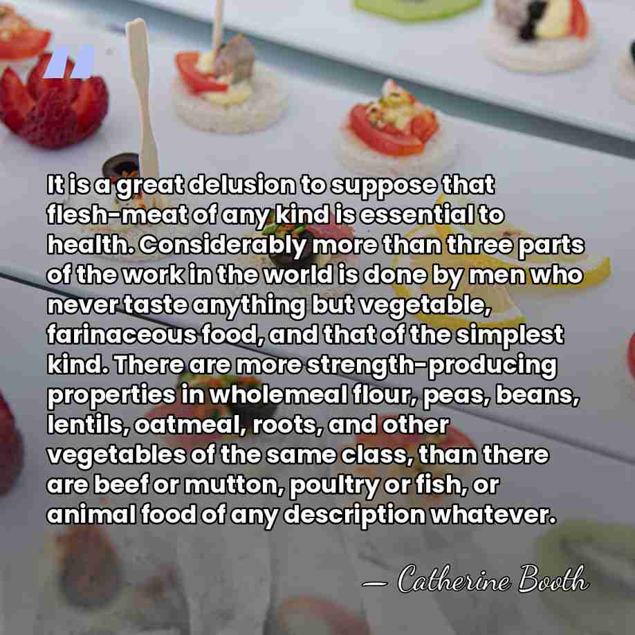 It is a great delusion to suppose that flesh-meat of any kind&hellip; - Catherine Booth