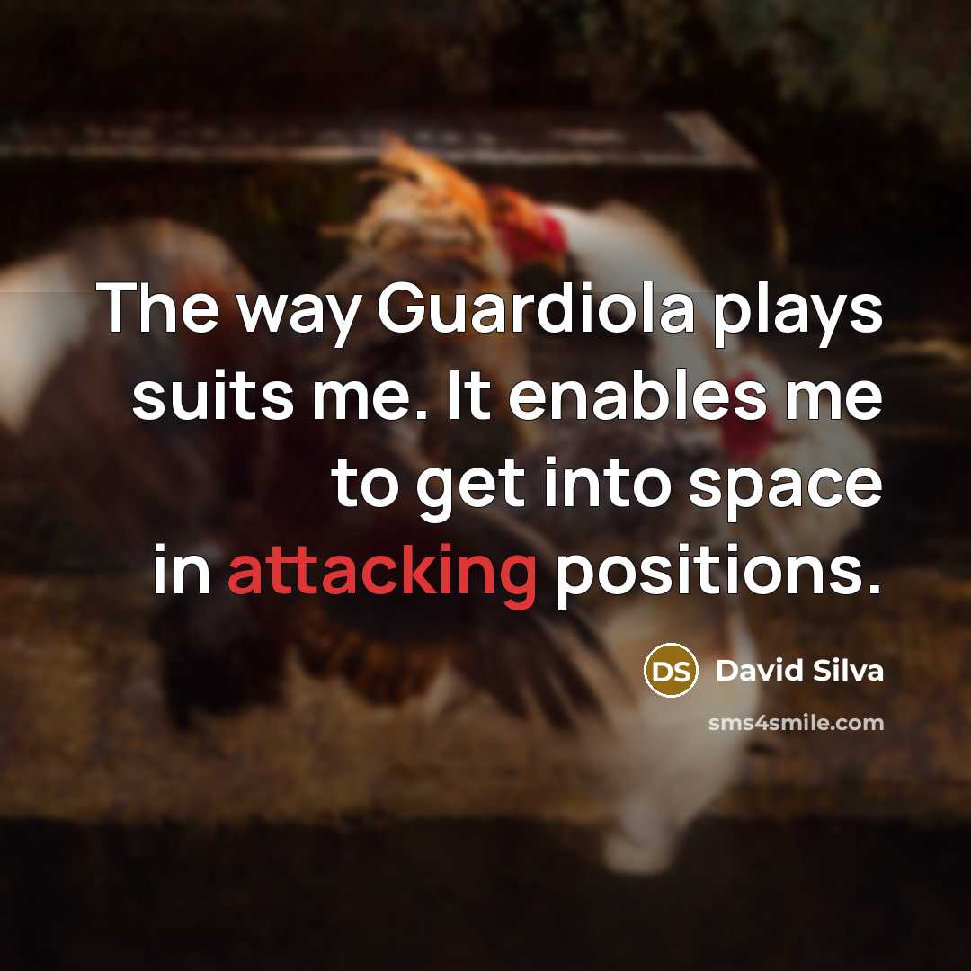 “The way Guardiola plays suits me. It enables me to get into space in attacking positions.” quote by David Silva
