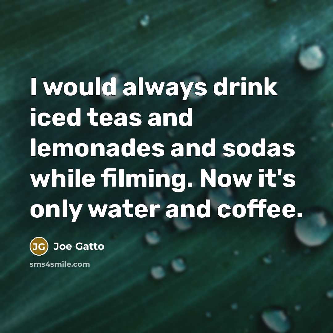 “I would always drink iced teas and lemonades and sodas…” quote by Joe Gatto