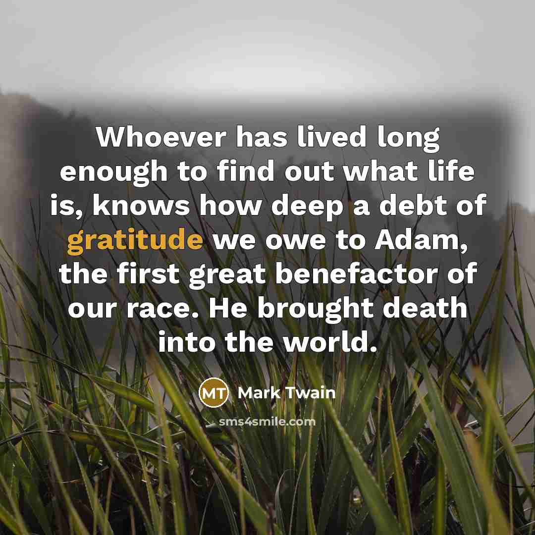 “Whoever has lived long enough to find out what life…” quote by Mark Twain