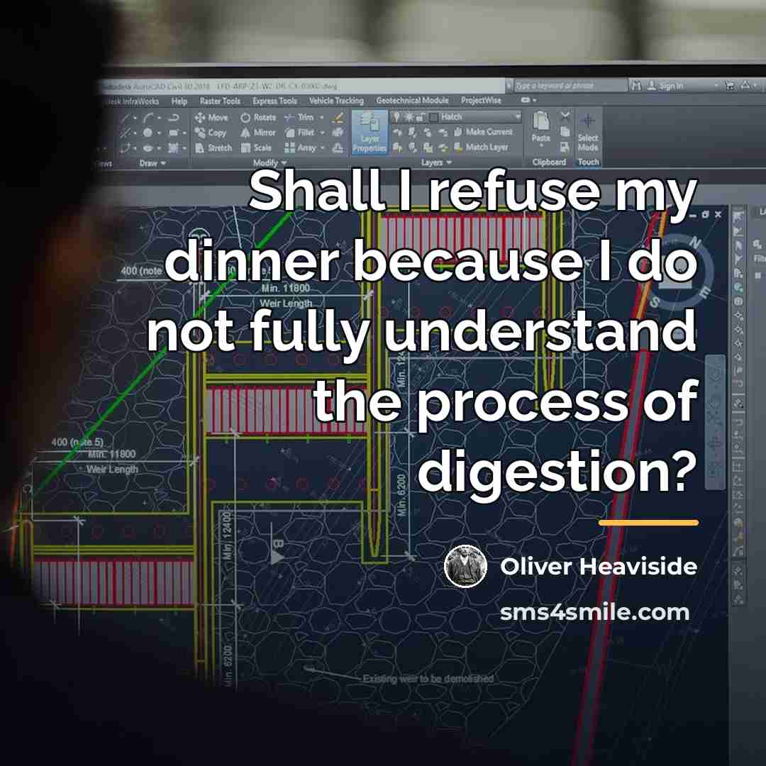 “Shall I refuse my dinner because I do not fully…” quote by Oliver Heaviside