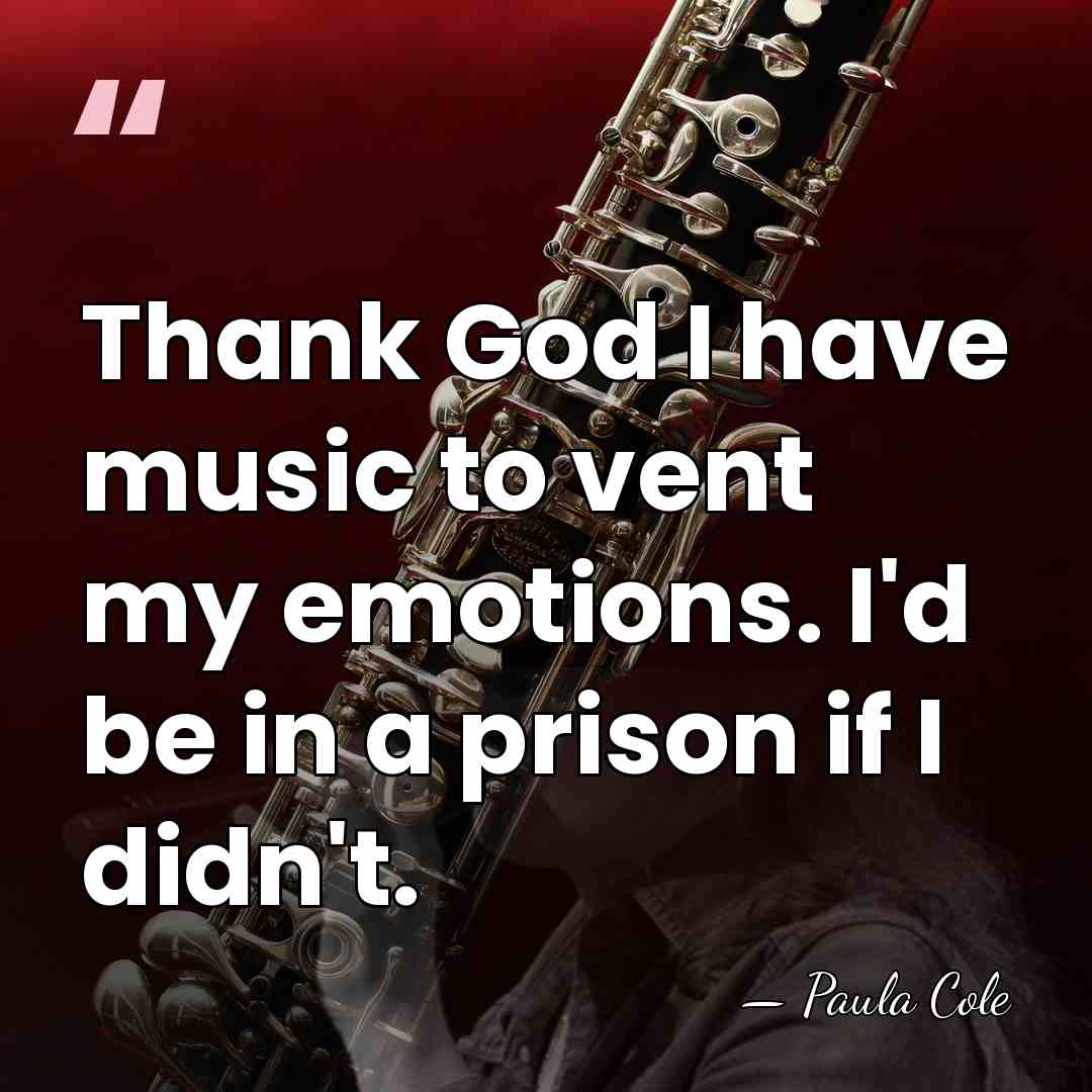 Thank God I have music to vent my emotions. I'd be in&hellip; - Paula Cole