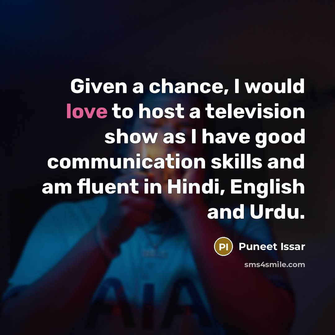 “Given a chance, I would love to host a television…” quote by Puneet Issar