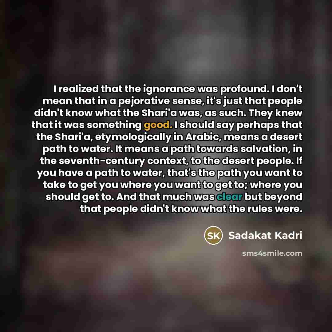 “I realized that the ignorance was profound. I don't mean…” quote by Sadakat Kadri
