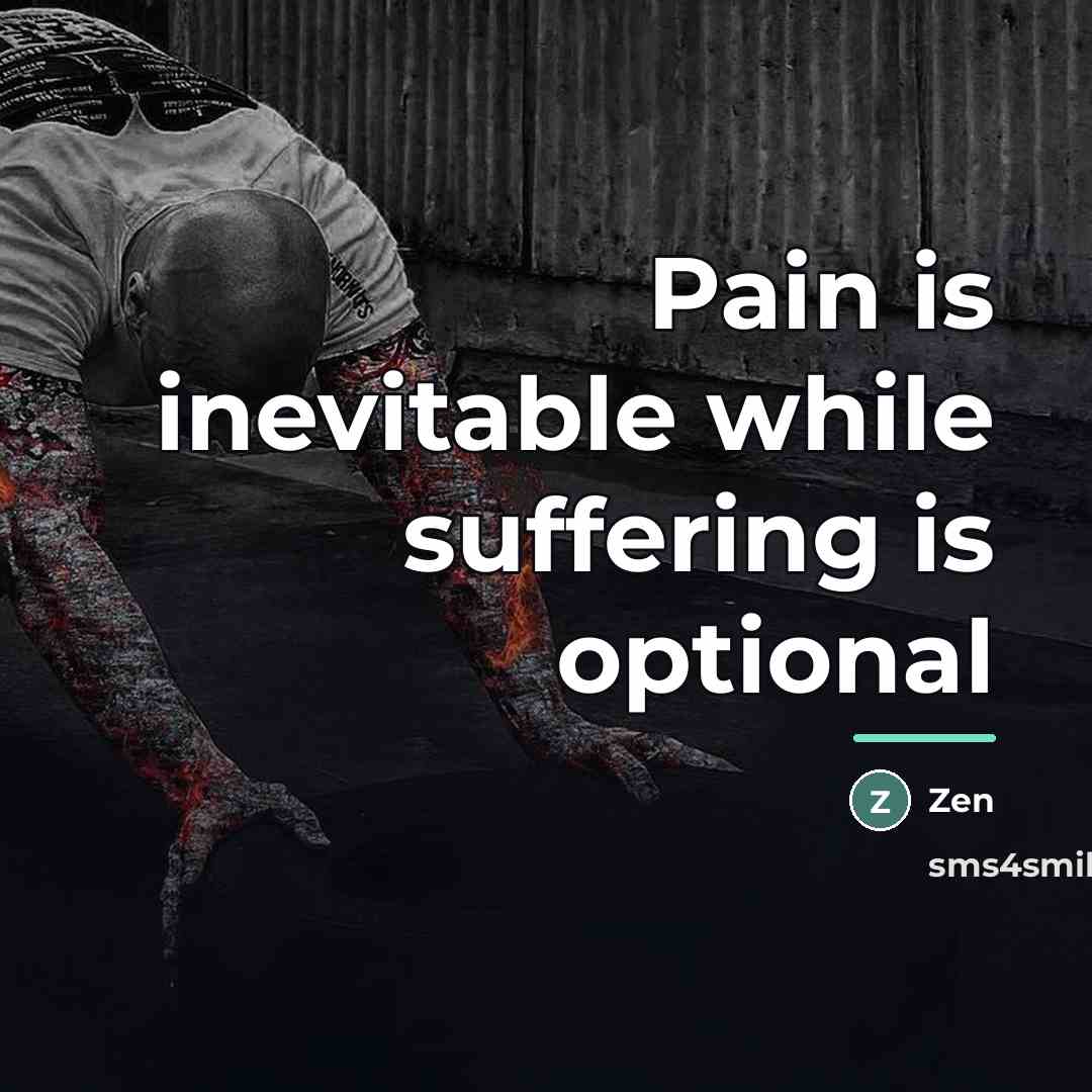 “Pain is inevitable while suffering is optional…” quote by Zen