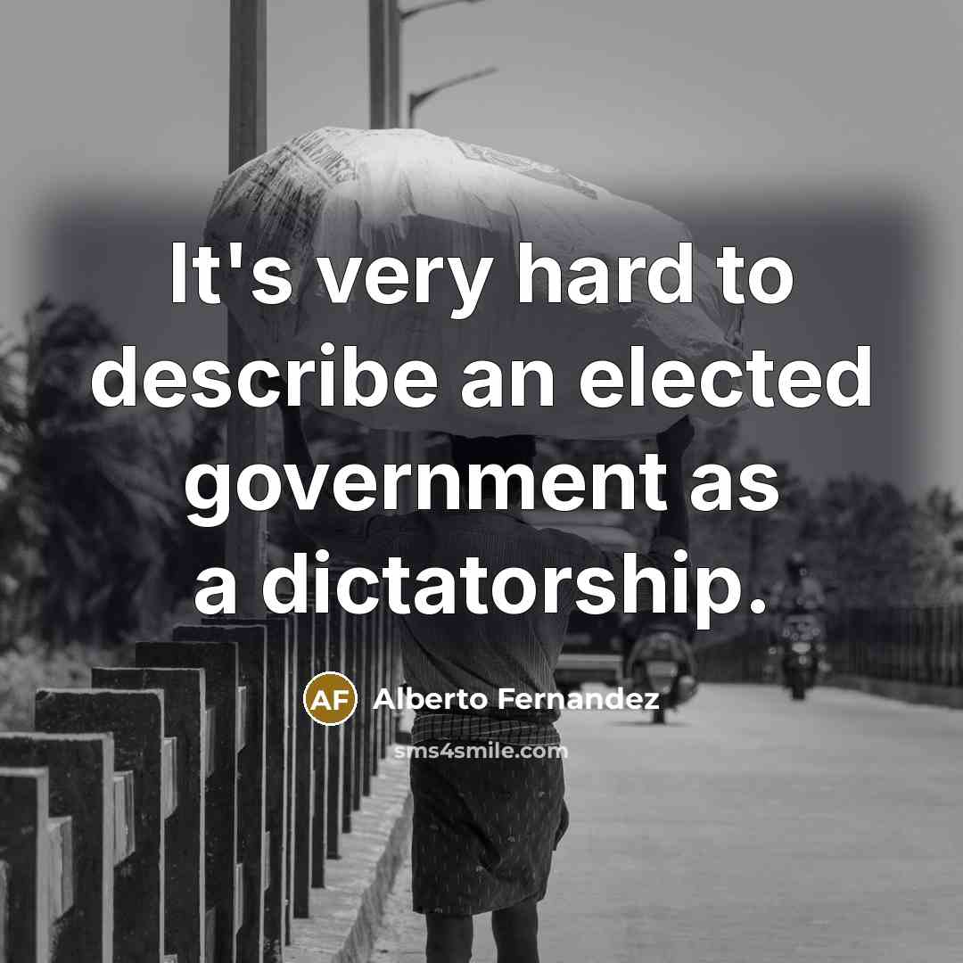 “It's very hard to describe an elected government as a…” quote by Alberto Fernandez