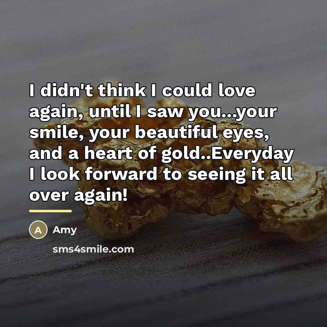 “I didn't think I could love again, until I saw…” quote by AMY