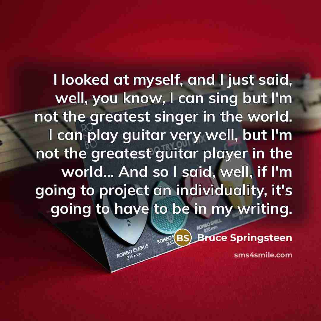 “I looked at myself, and I just said, well, you…” quote by Bruce Springsteen