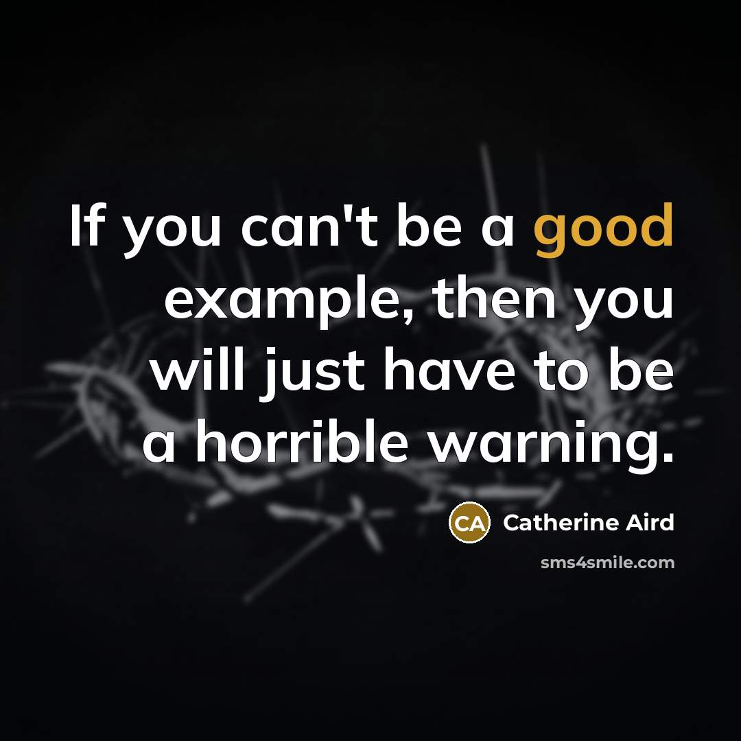 “If you can't be a good example, then you will…” quote by Catherine Aird