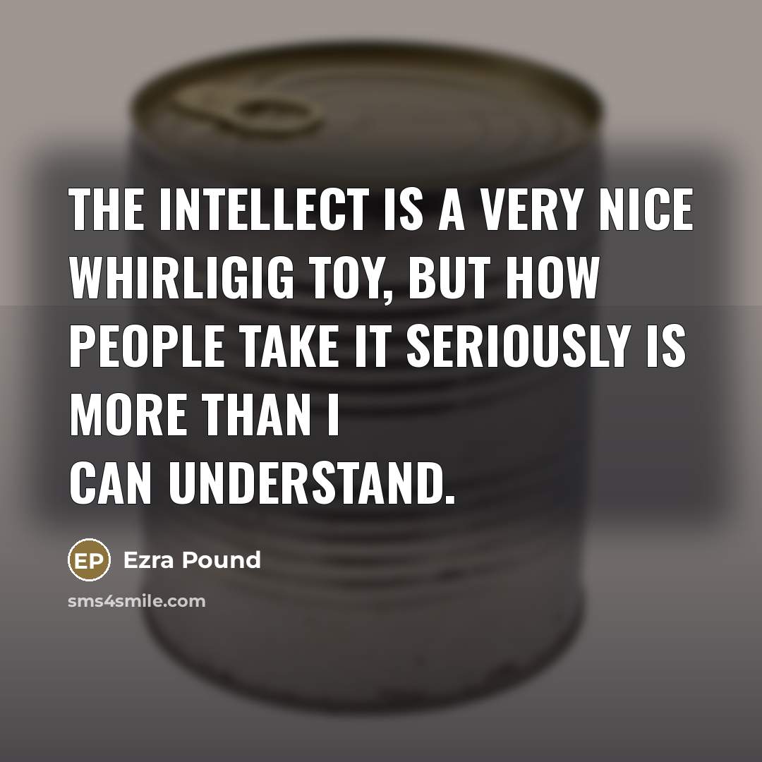 “The intellect is a very nice whirligig toy, but how…” quote by Ezra Pound