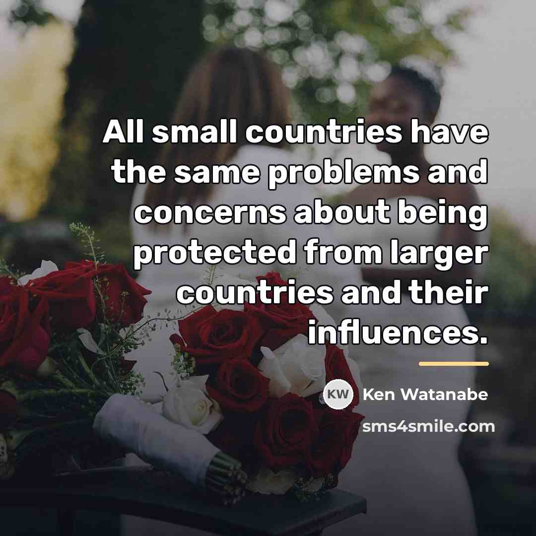 “All small countries have the same problems and concerns about…” quote by Ken Watanabe