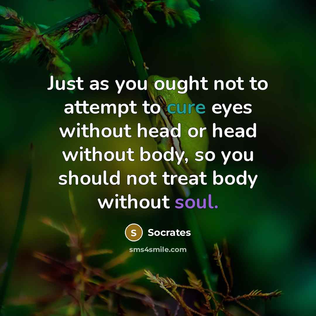 “Just as you ought not to attempt to cure eyes…” quote by Socrates