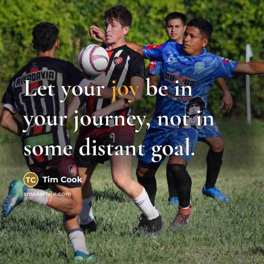 “Let your joy be in your journey, not in some…” quote by Tim Cook