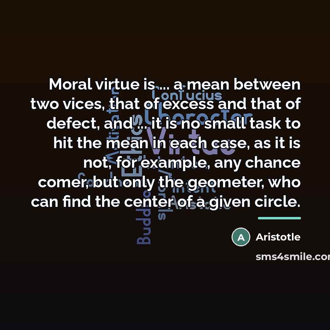 “Moral virtue is ... a mean between two vices, that…” quote by Aristotle