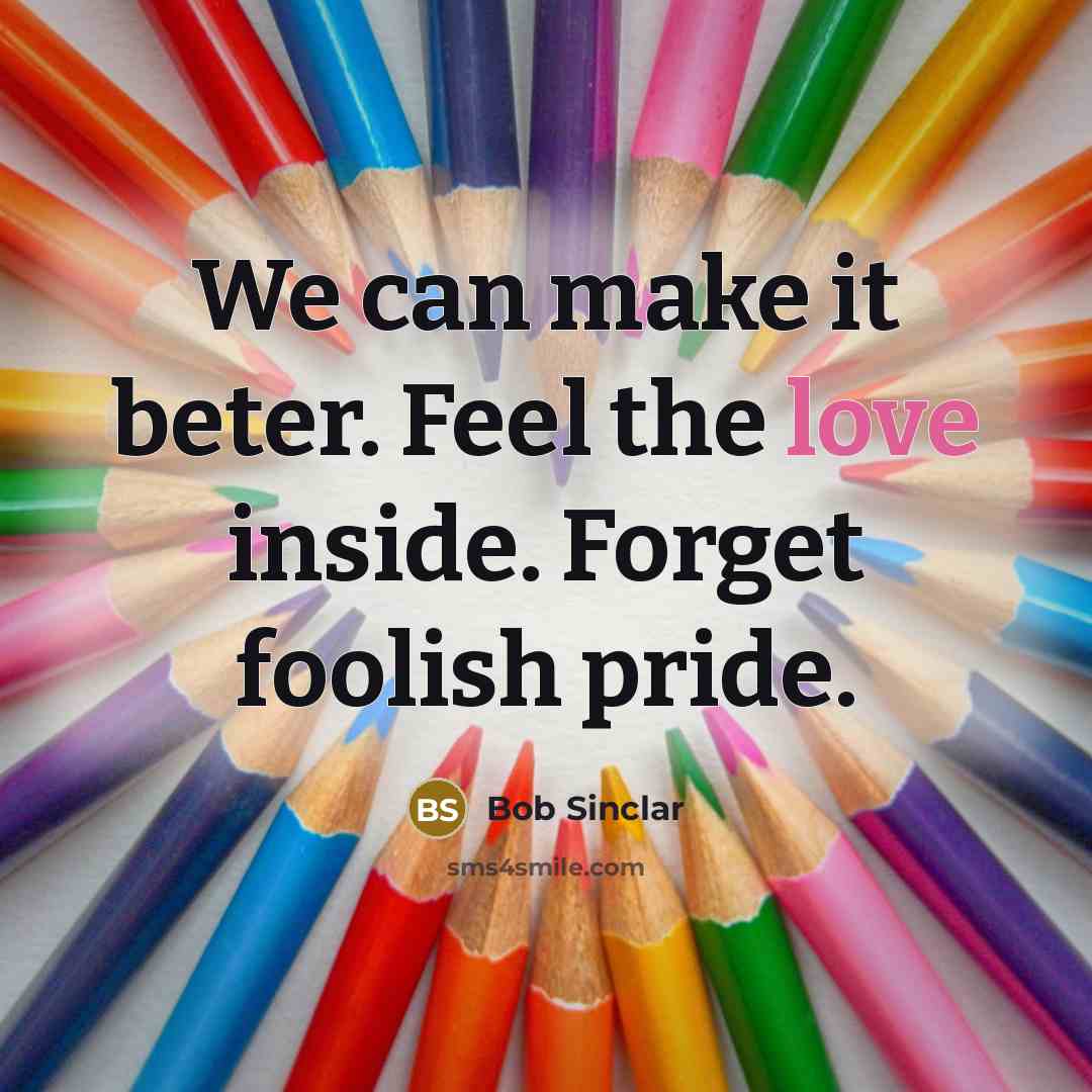 “We can make it beter. Feel the love inside. Forget…” quote by Bob Sinclar