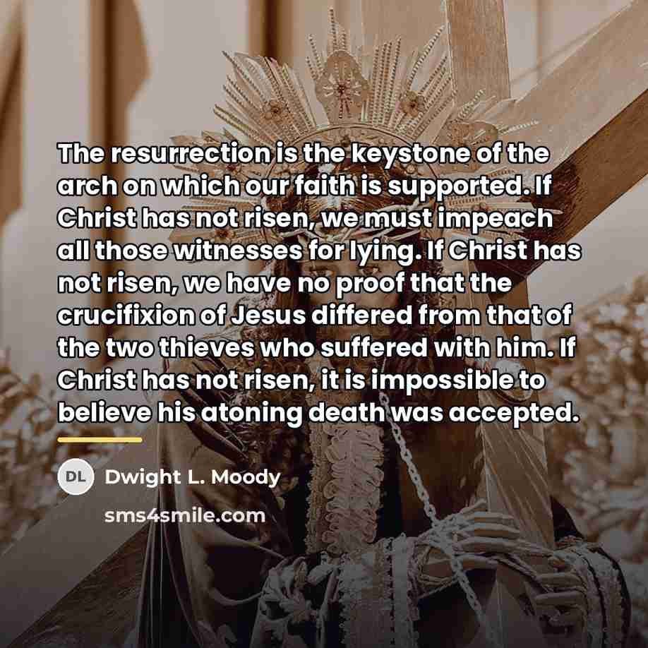“The resurrection is the keystone of the arch on which…” quote by Dwight L. Moody
