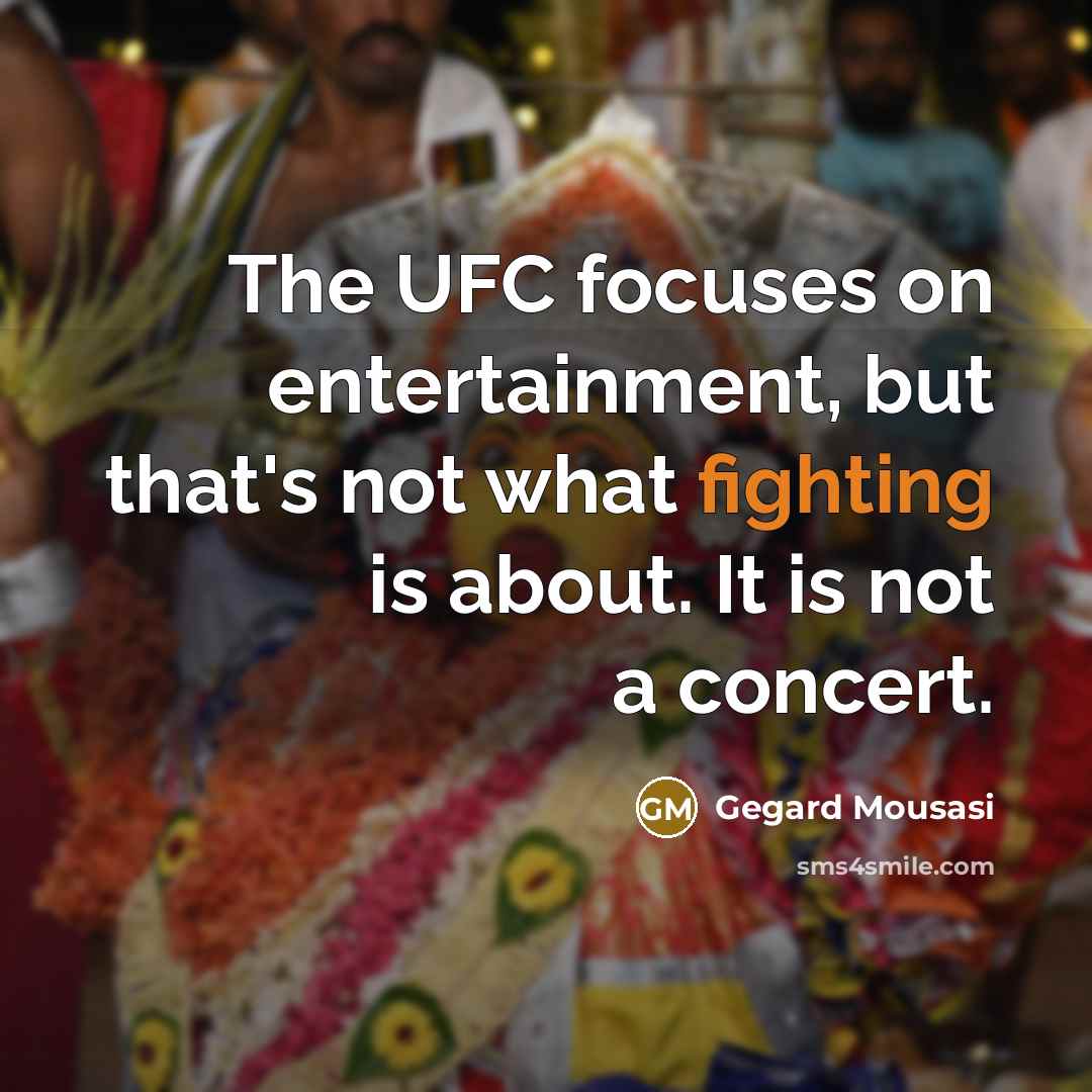 “The UFC focuses on entertainment, but that's not what fighting…” quote by Gegard Mousasi