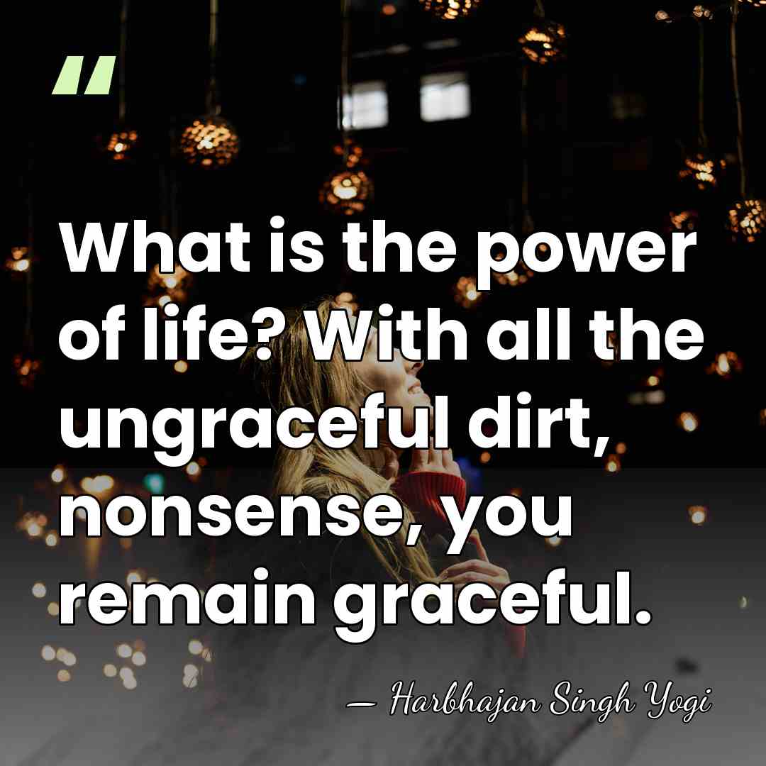 What is the power of life? With all the ungraceful dirt, nonsense,&hellip; - Harbhajan Singh Yogi