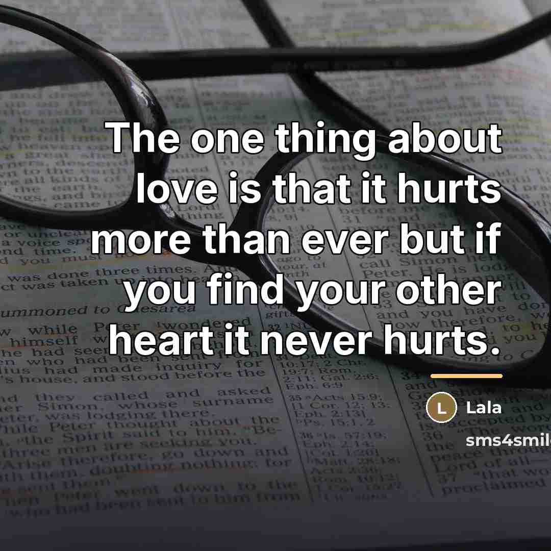 “The one thing about love is that it hurts more…” quote by Lala