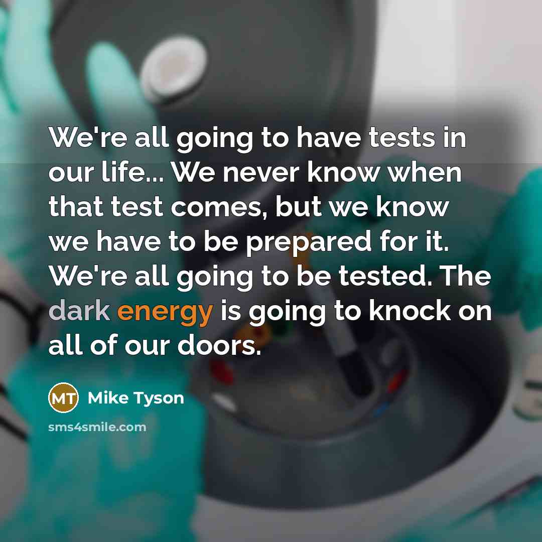 “We're all going to have tests in our life... We…” quote by Mike Tyson