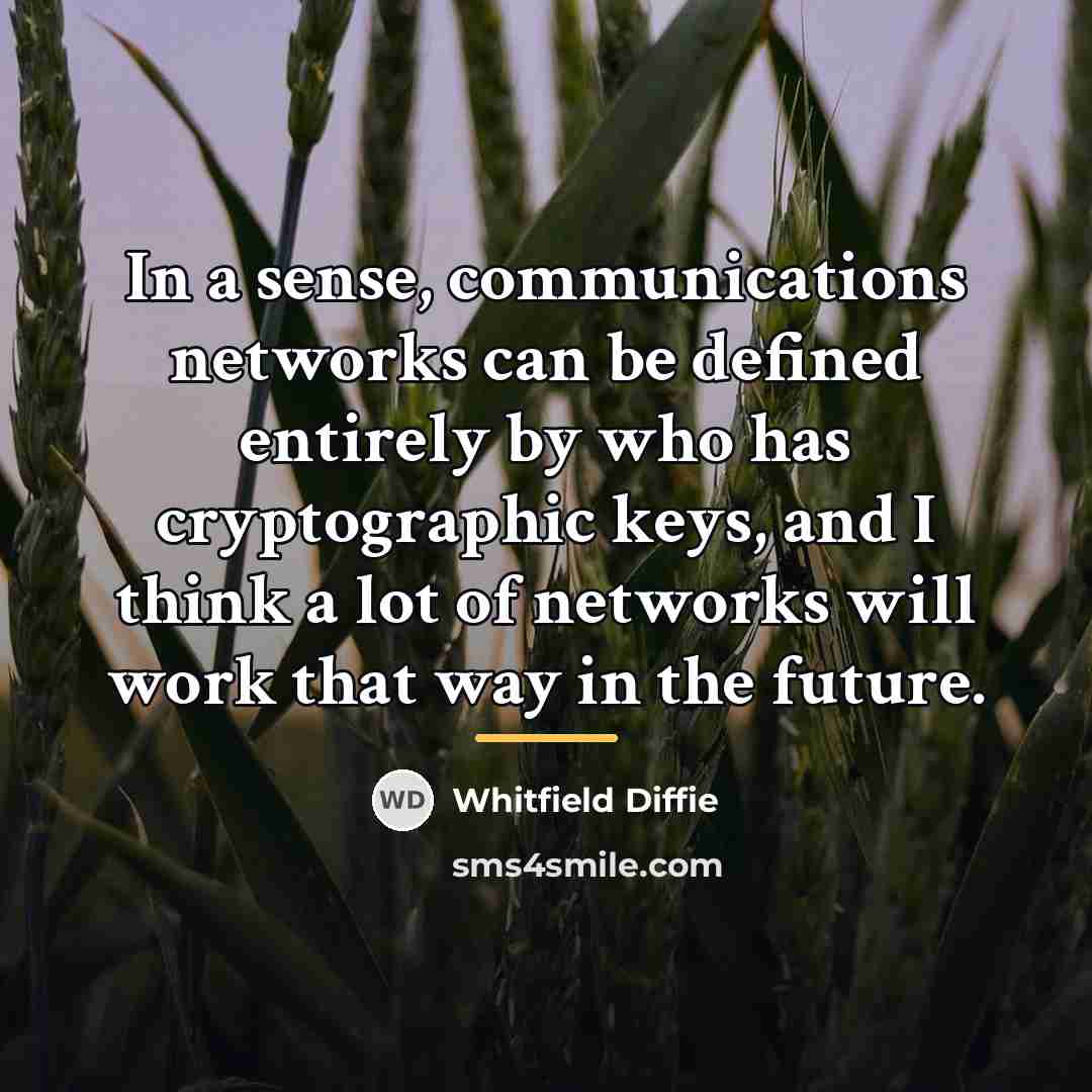 “In a sense, communications networks can be defined entirely by…” quote by Whitfield Diffie