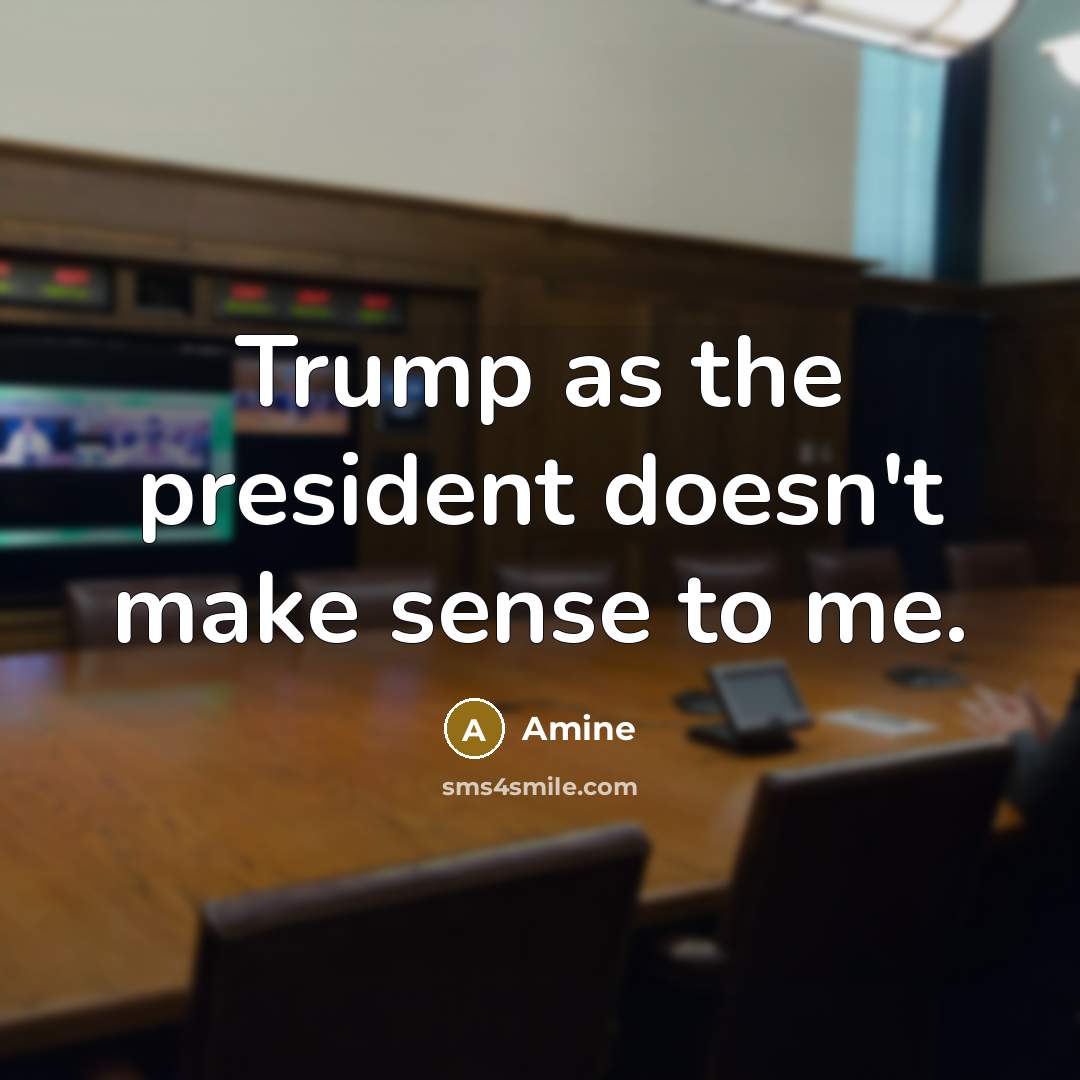 “Trump as the president doesn't make sense to me.…” quote by Amine