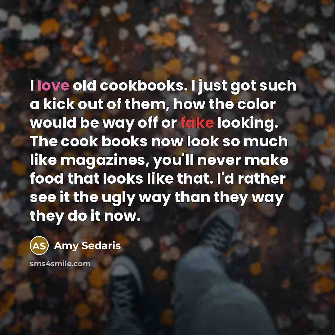 “I love old cookbooks. I just got such a kick…” quote by Amy Sedaris
