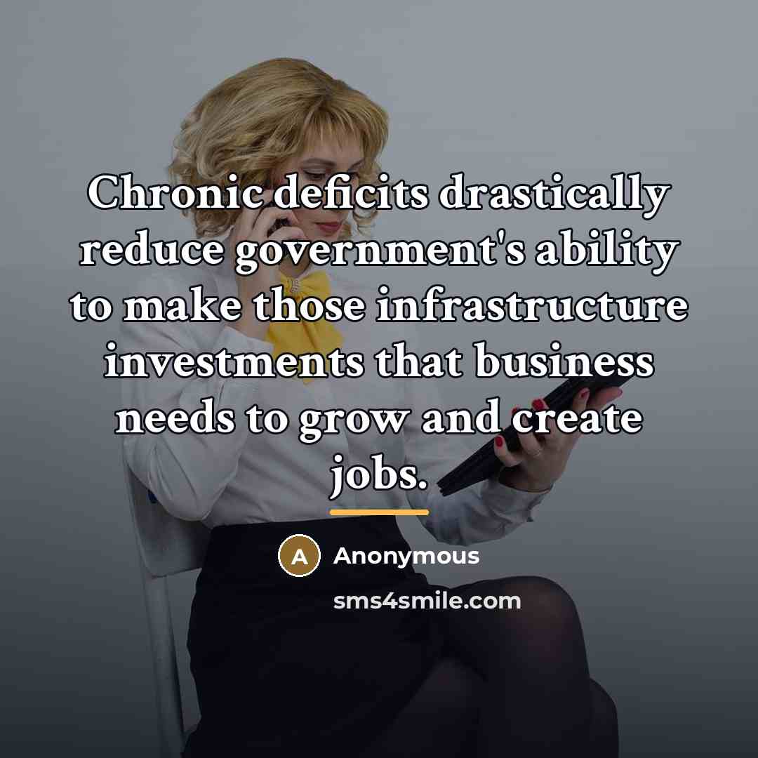 “Chronic deficits drastically reduce government's ability to make those infrastructure…” quote by Anonymous