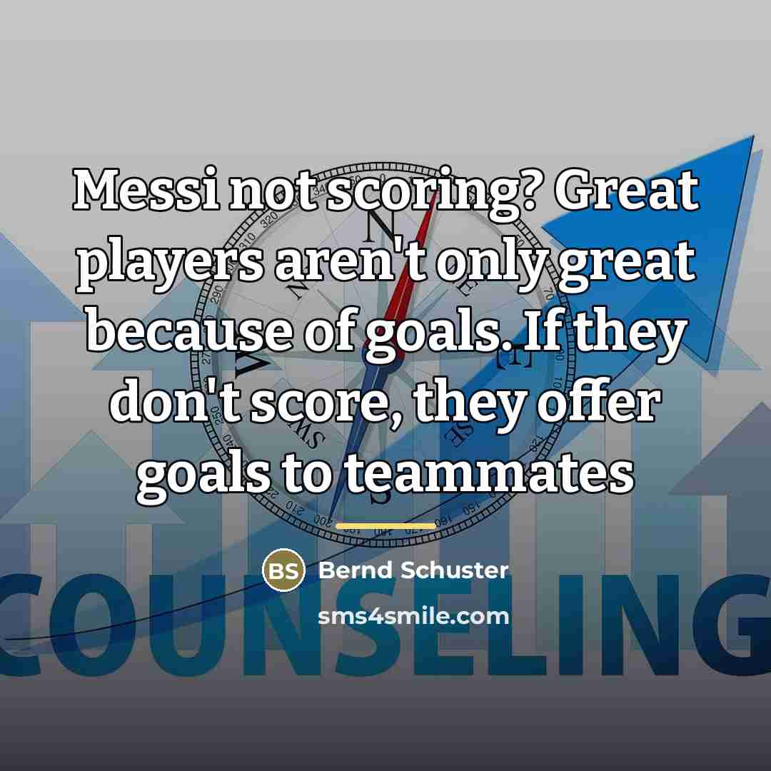 “Messi not scoring? Great players aren't only great because of…” quote by Bernd Schuster