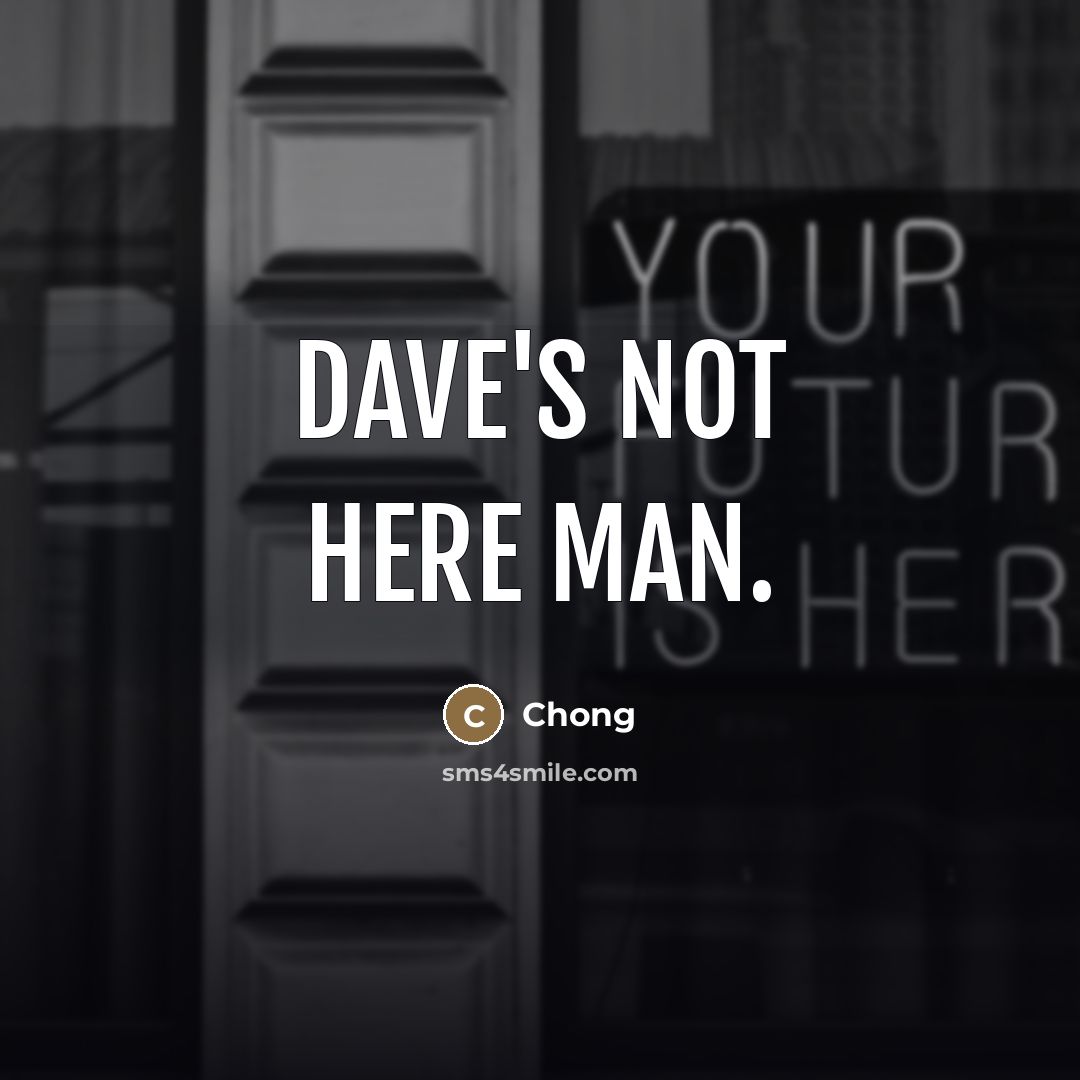 “Dave's not here man.” quote by Chong