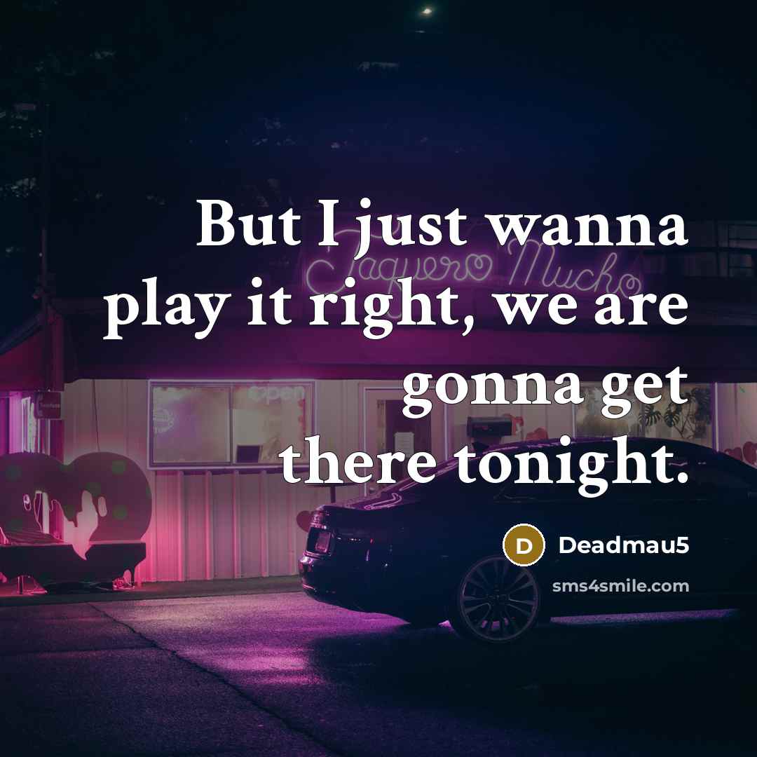 “But I just wanna play it right, we are gonna…” quote by Deadmau5