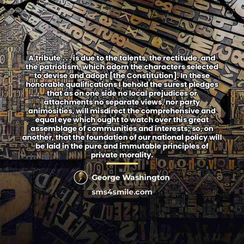 “A tribute . . . is due to the talents,…” quote by George Washington