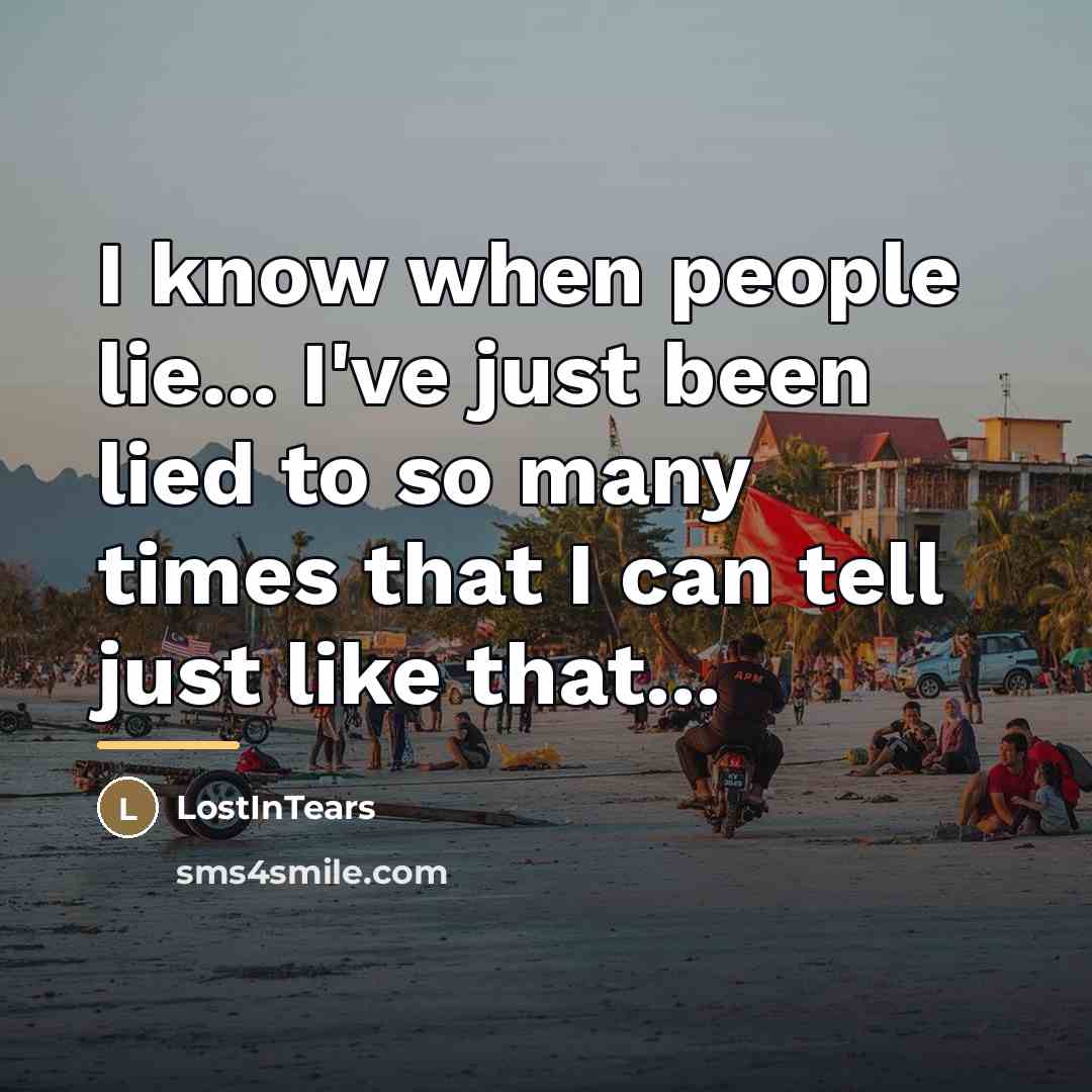 “I know when people lie... I've just been lied to…” quote by LostInTears