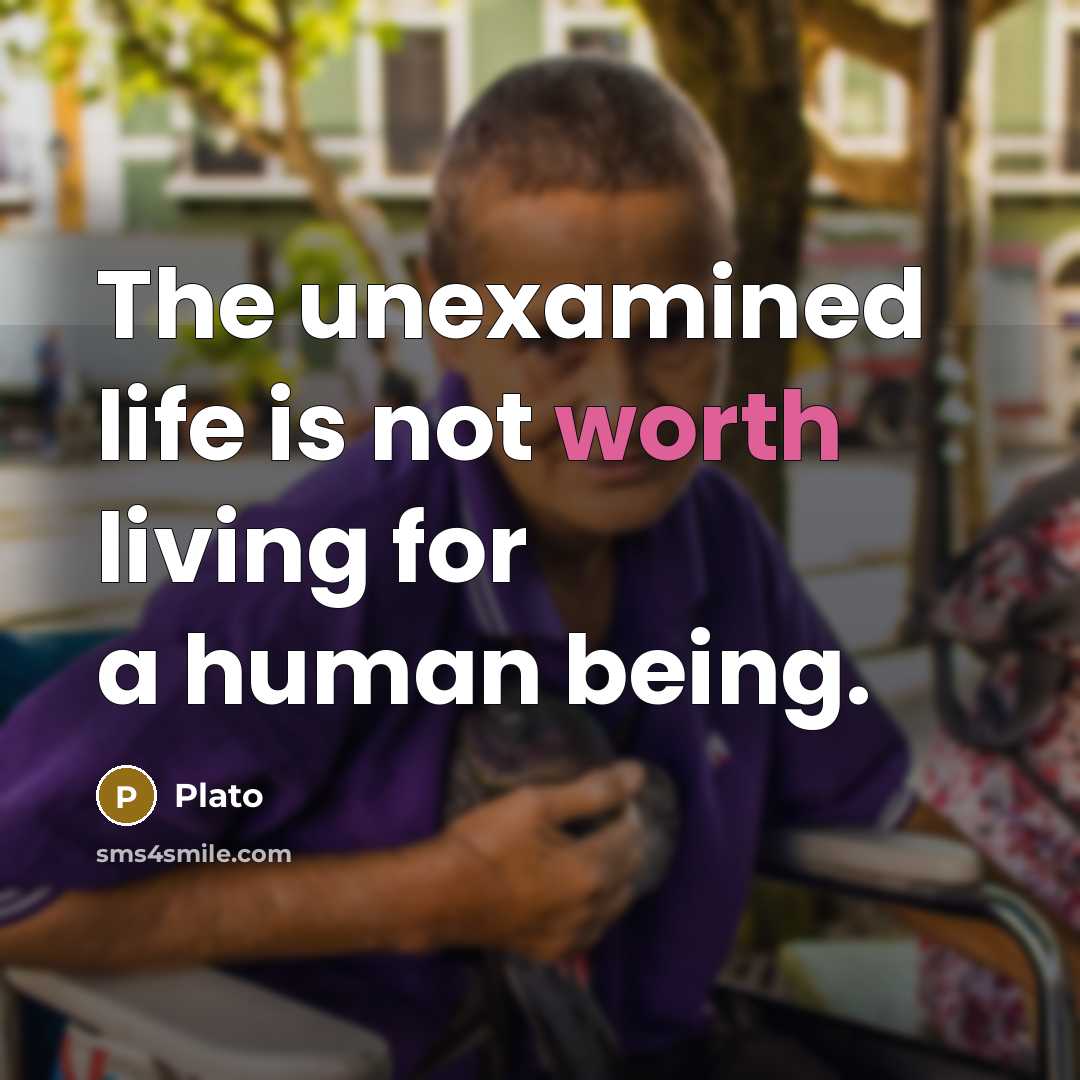 “The unexamined life is not worth living for a human…” quote by Plato