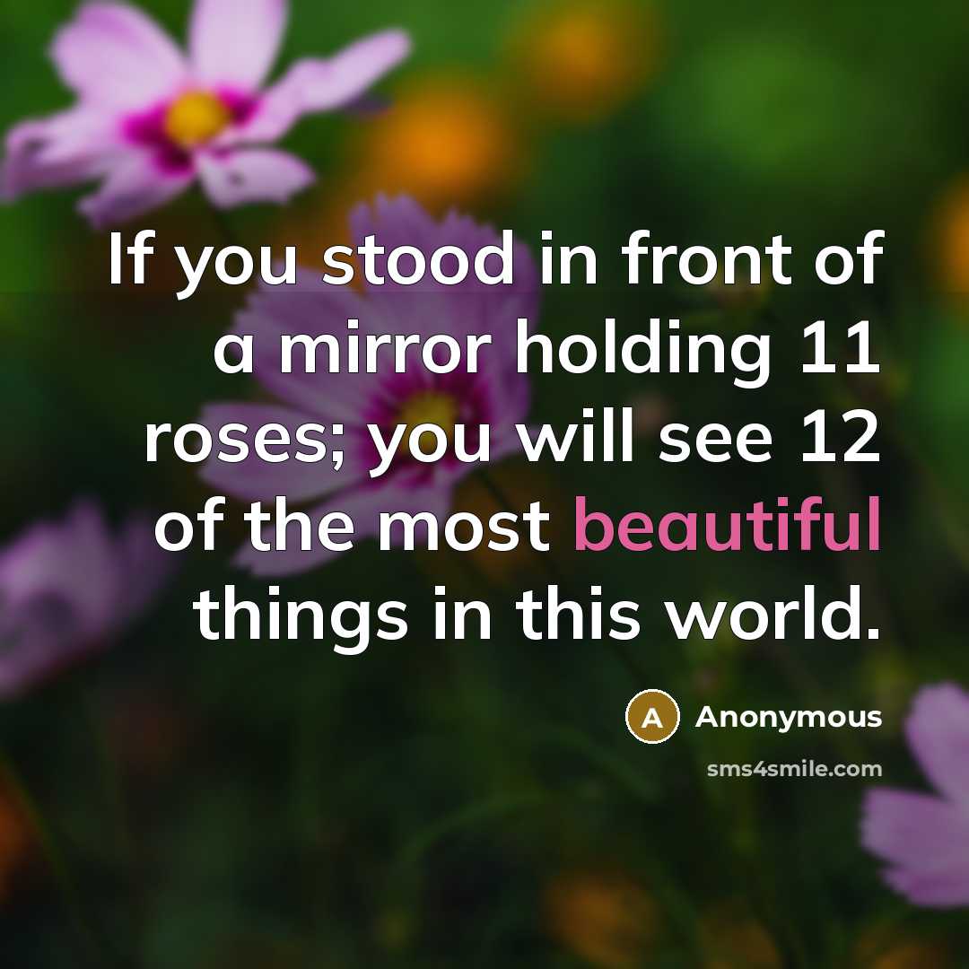 “If you stood in front of a mirror holding 11…” quote by Anonymous